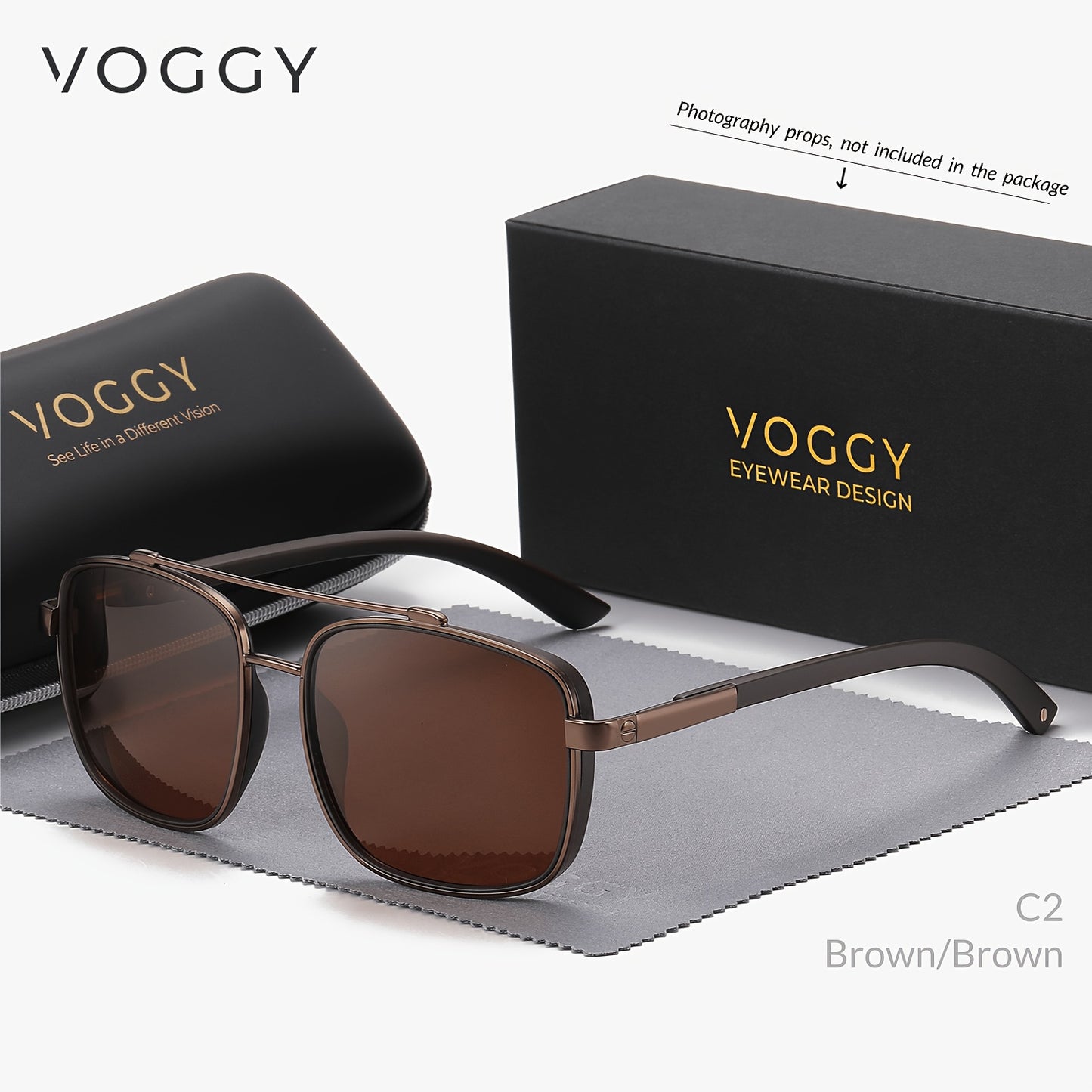 VOGGY Polarized Metal Fashion Glasses for Men & Women - Retro Style, Ideal for Sports, Driving, Cycling, Fishing, and Outdoor Adventures - Includes Black Case