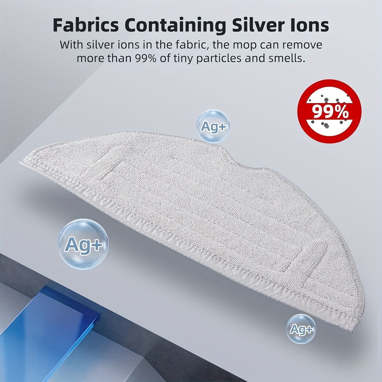 5 reusable and washable mop pads designed for use with Roborock S8, S8+, and S8 Pro Ultra Robot Vacuum. Compatible with VibraRise 2.0 technology for optimal cleaning performance. Get these replacement accessories for your robot vacuum today!