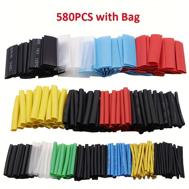 UMLIFE Heat Shrink Cable Sleeve Kit - 580pcs, 2:1 Shrink Ratio, Professional Wire Insulation, Durable Polyolefin, Assorted Sizes