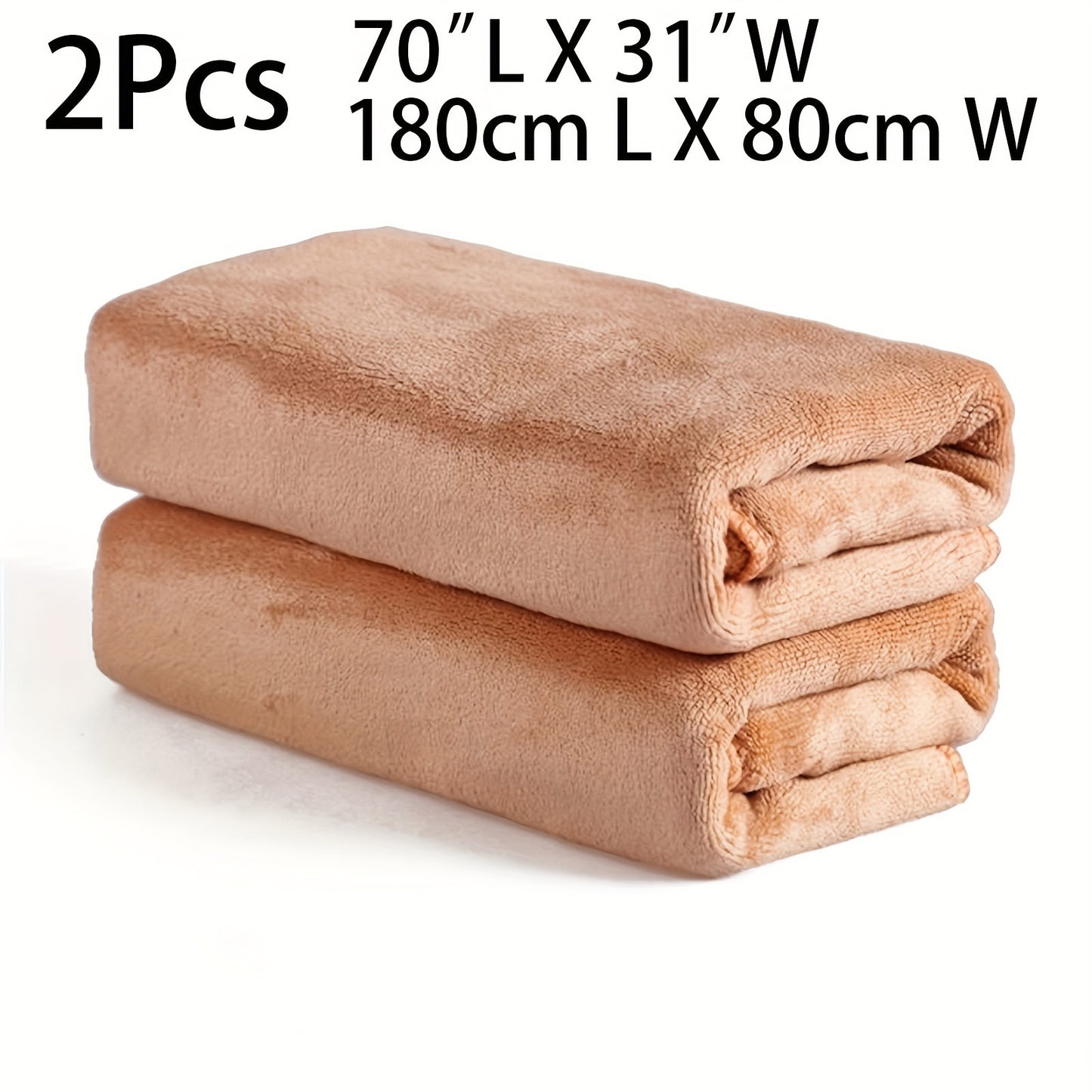 2 Ultra-Soft Microfiber Bath Towels - 76.2cm x 177.8cm, Super Absorbent & Quick Dry, Fade-Resistant for Sports, Travel, Yoga