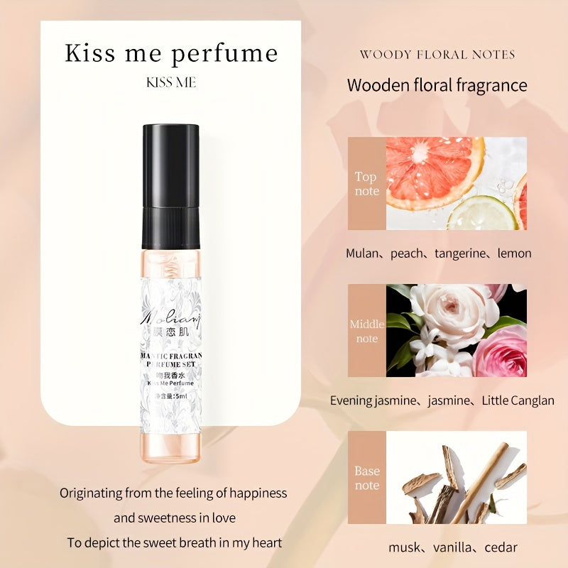 Elegant women's fragrance set with fresh fruit scent, ideal for daily wear, dates, and travel.