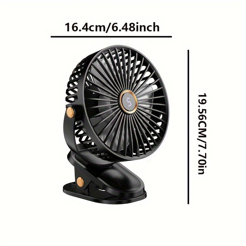 Ideal for students and office workers, this Portable Clip-on Fan comes with an LED display, USB rechargeable mini desk fan, silent operation, and a 1200mAh battery. Perfect for use at home, in the office, while traveling, or outdoors, this fan makes a