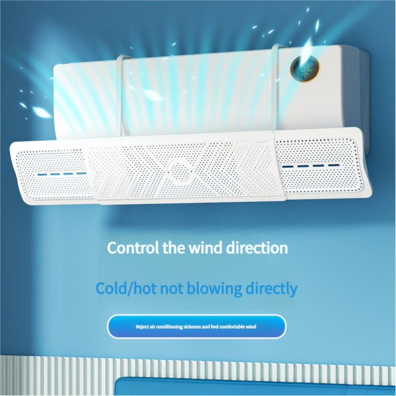 Adjust the Adjustable Air Conditioner Wind Deflector to control air flow and prevent direct blowing, reducing both hot and cold air flow.