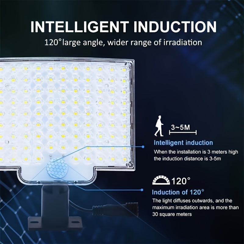 Solar-powered outdoor wall light with water-resistant plastic casing for garden, patio, or balcony lighting. Powered by a lithium battery ≤36V with integrated light source.