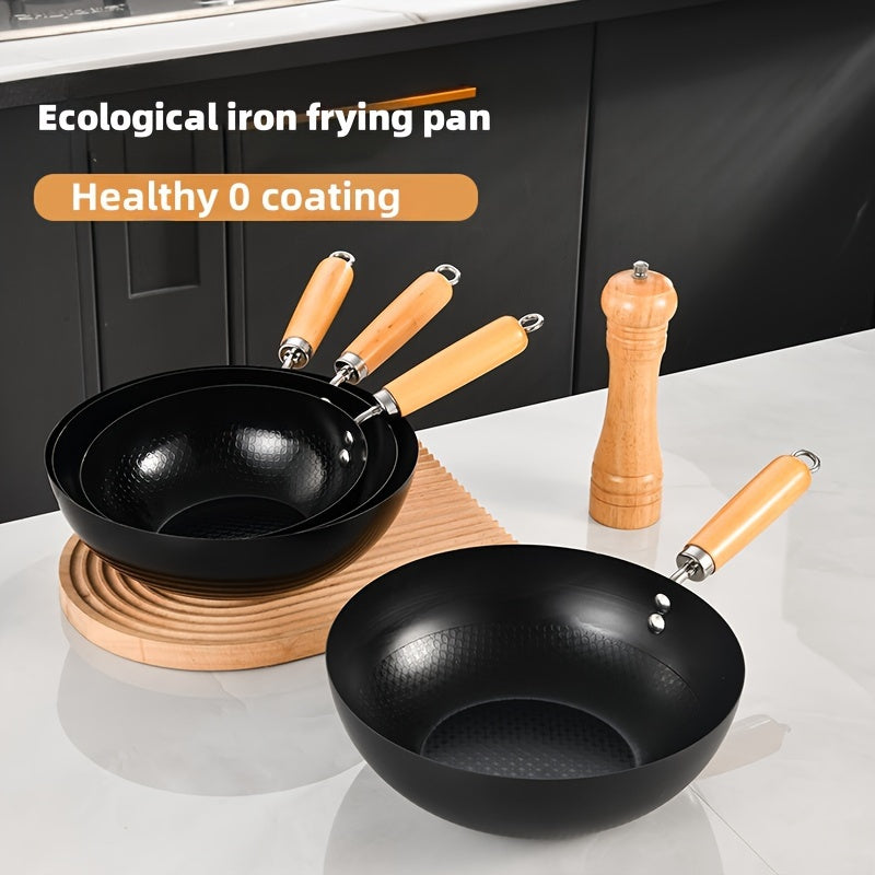 Multi-functional Cast Iron Skillet with Non-Stick Coating - Suitable for Induction and Gas Stoves, Effortless to Clean, Great for Cooking at Home or Outdoors, Compact Size, Flat Base, Uncoated Surface.