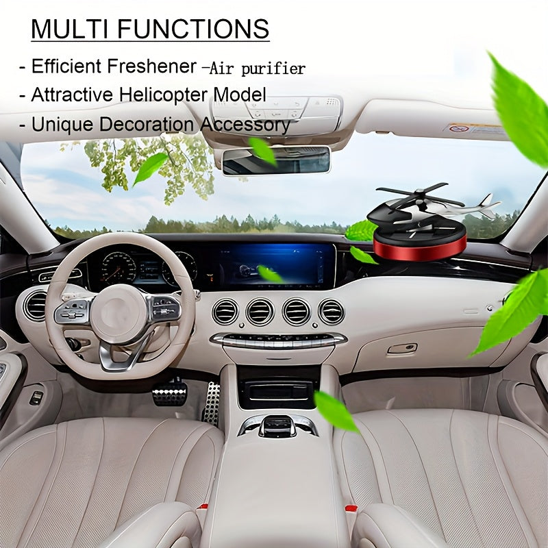 AAZRZRZ Solar Car Interior Accessories - Solar Air Purifier Helicopter Model - Freshen and Maintain Car Interior Fragrance