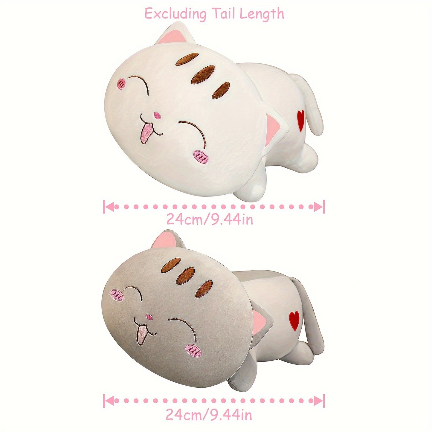 Cute 24.99cm Cat Plush Toy - Soft Stuffed Animal Pillow, Great for Gifts, Ideal for Family and Friends