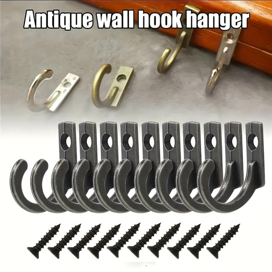 Set of 10 decorative mini hooks for various uses, easy to install wall-mounted hooks with screw accessories. Great for bedroom, bathroom, and more.