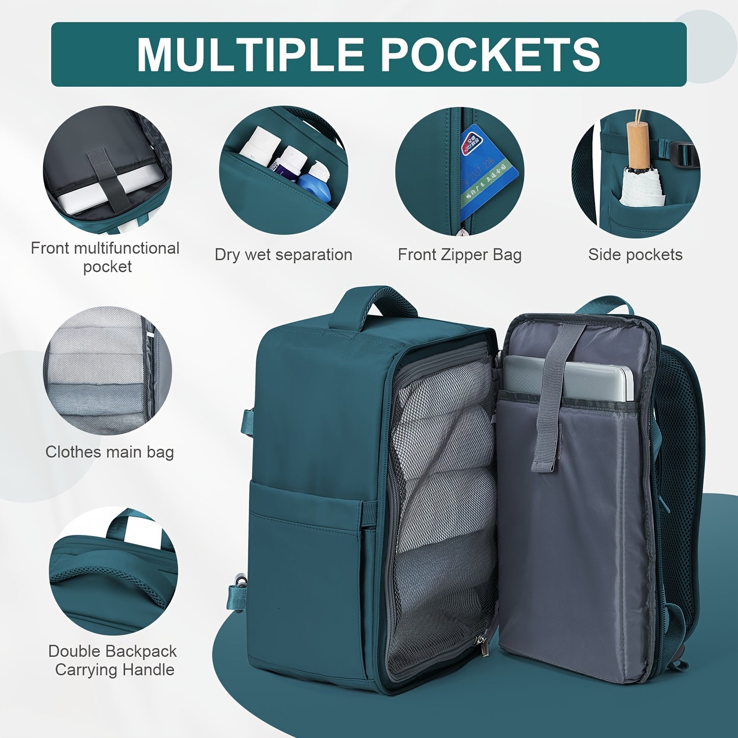 Large capacity backpack suitable for various purposes such as hiking, camping, casual use, travel, and carrying laptops, available for both men and women.