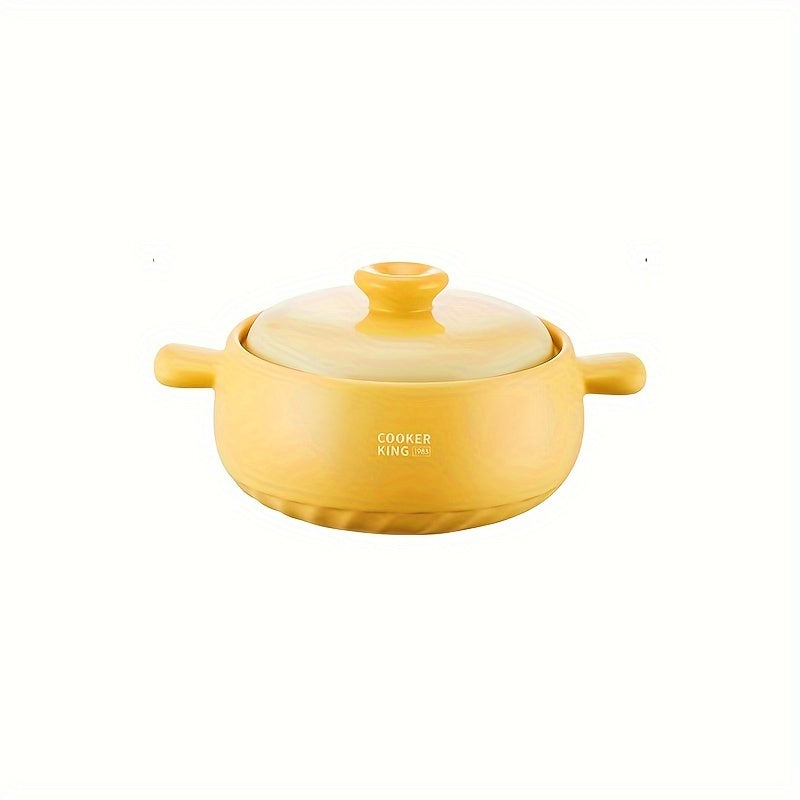 Durable Ceramic Stockpot by COOKER KING - High-Temperature Resistant, Crack-Free Cooking Pot for Gas Stove, Perfect for Soups & Casseroles, Available in 2.5/3.5/4.5L Sizes