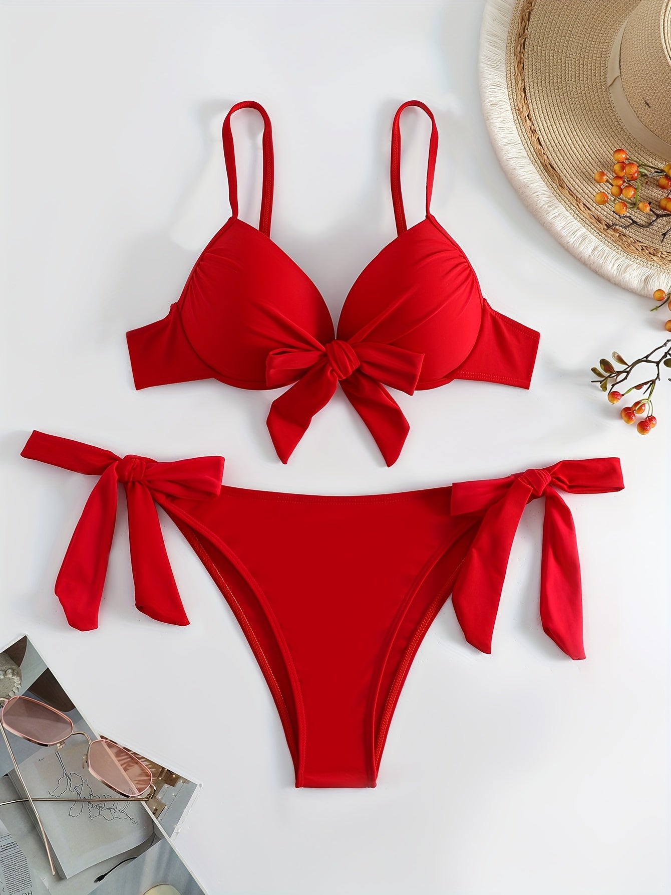 Big Red Hard Pack Strap Bikini Set