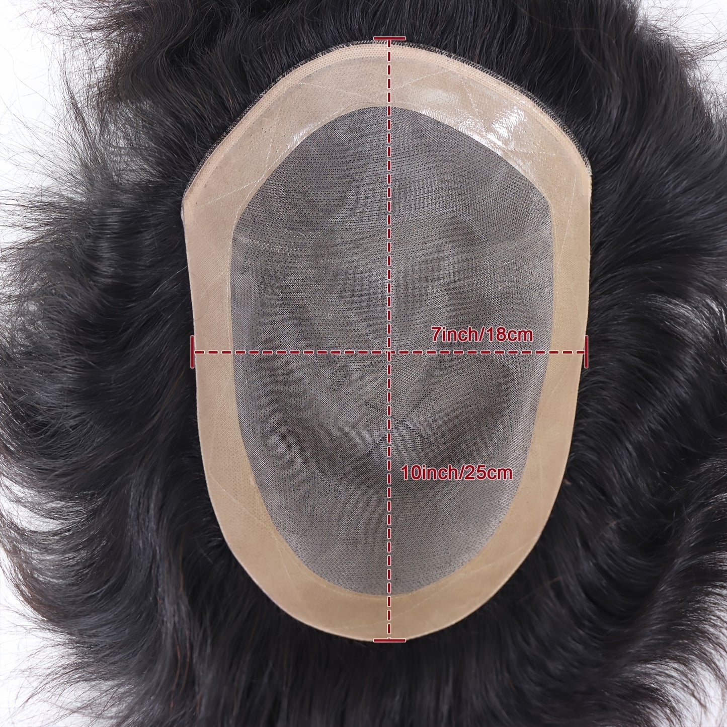 100% human hair men's wig with mono lace for all ethnicities, hand knit with 6x8/6x9 hook area.