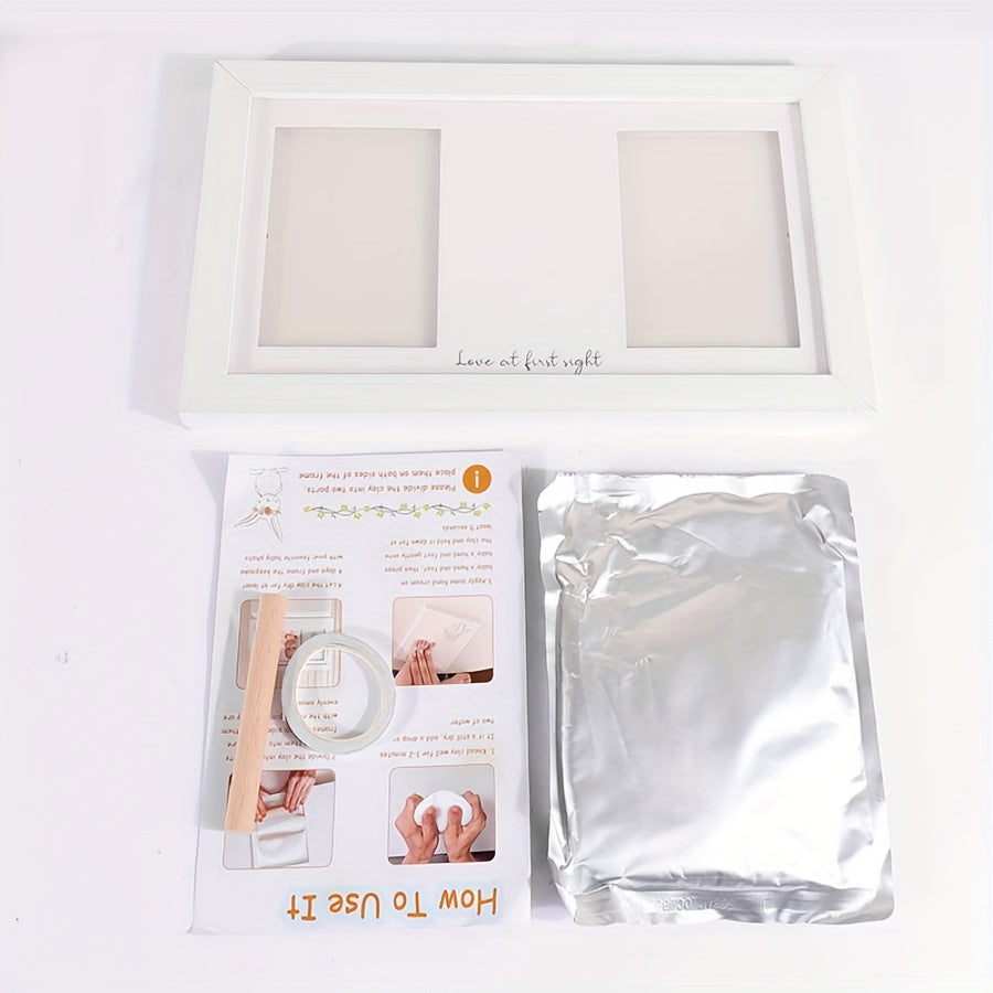 Create a timeless keepsake with our Baby Handprint & Footprint Frame Kit - Includes a single wooden frame for newborns - Personalize your infant's memories with this customizable memento, perfect for nursery décor and gender-neutral baby showers - Makes