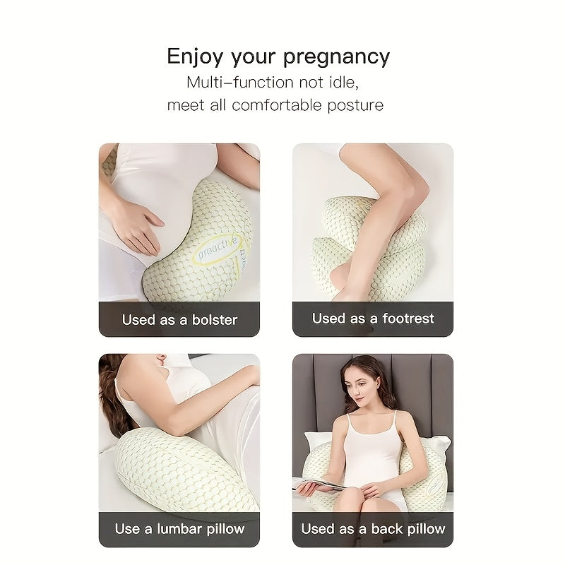 SoftTouch Adjustable Pregnancy Pillow, U-Shaped Full Body Support Cushion with Removable Cover - Perfect for Side Sleepers. Made with Polyester Fiber Material and Portable for Back Support.