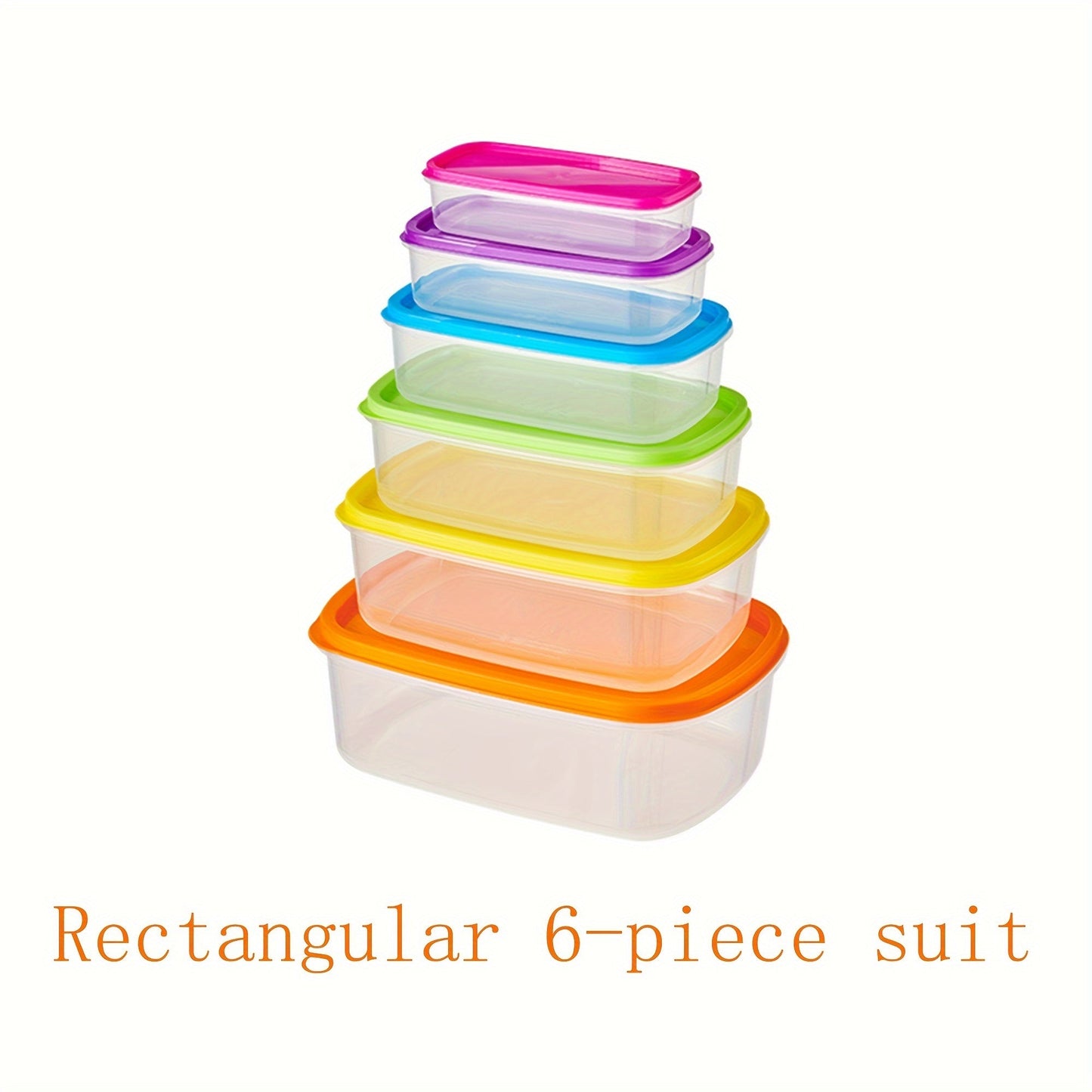 Keep your food fresh with the Rainbow Fresh-keeping Box Set. This set includes 4/5/6pcs containers with lids, perfect for storing large amounts of food. These reusable containers are perfect for storing food in the refrigerator, packing lunches, or