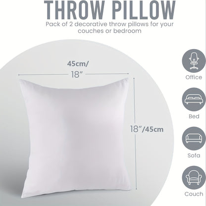 Bedding throw pillow insert in white, 50.8x50.8 cm, for various living spaces.