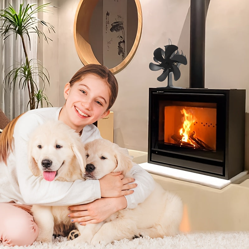 The EcoPulse Aluminum 6-Blade Wood Burning Stove Fan is a portable exhaust fan perfect for indoor/outdoor use, fireplace and camping. This air circulation accessory is powered without electricity and comes with multiple components for easy assembly.