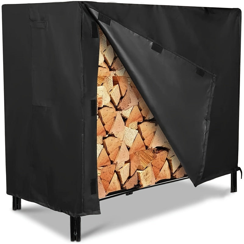 Sturdy Waterproof Cover for Firewood Rack - Designed to Fit 4ft & 8ft Racks, Outdoor Protection from Weather for Grilling Equipment, Perfect for Yard, Patio, Campsite, Shoreline, Resistant to Wind and Dust, Great for RVs