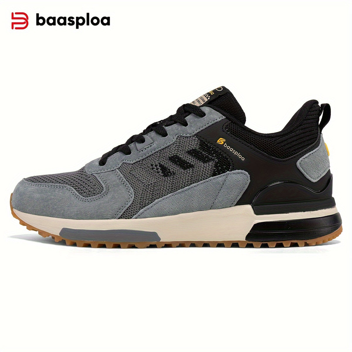 Baasploa Men's Vintage Sneakers for Outdoor Activities, Comfy and Non Slip