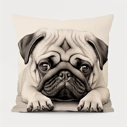 4PCS Cute Puppy Throw Pillowcases for living room sofa; no pillow insert included.