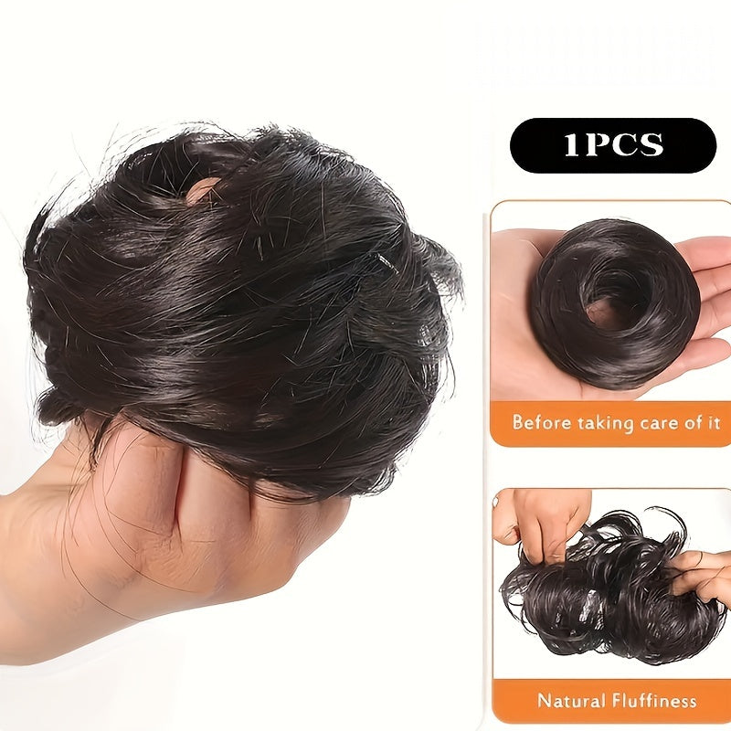 Stylish synthetic hair bun ponytail extension for women, great for both parties and casual wear.