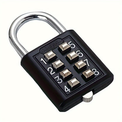 1pc Black Alloy Combination Lock for Suitcases, Luggage & Drawers - Round Dial Number Padlock with 3-Digit Code.