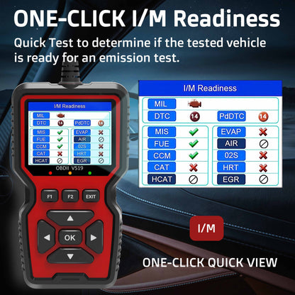 V519 OBD2 Scanner - Advanced diagnostic tool for check engine light, live data, and emissions tests. Works with most vehicles with user-friendly interface and comprehensive display.