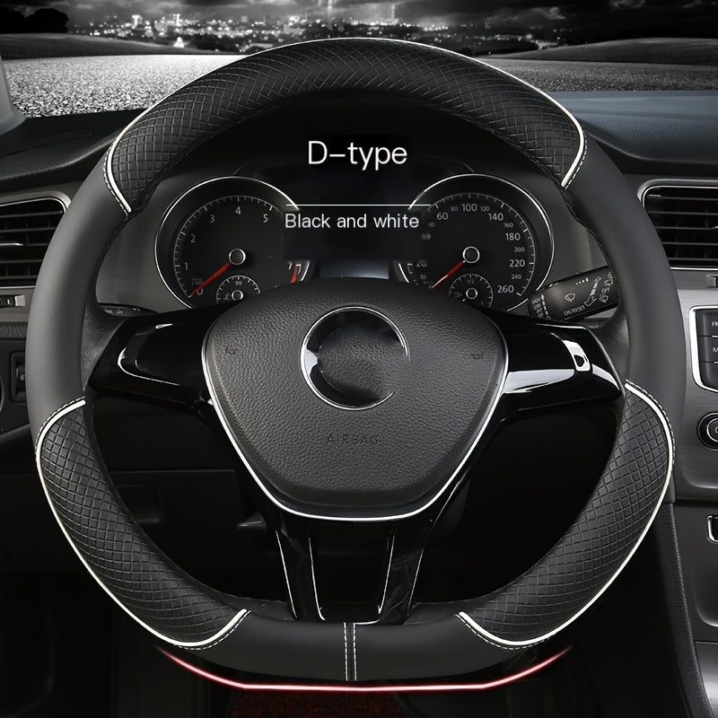 XUANHUANG PVC Steering Wheel Cover - Black & Red Design for Enhanced Driving Comfort.