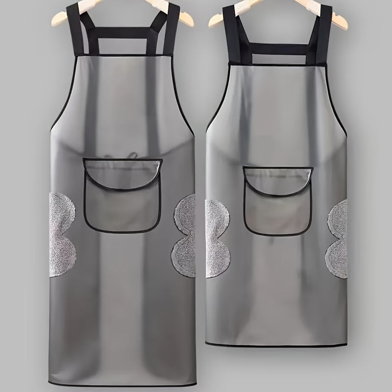 Long-lasting Polyurethane Kitchen Apron - Resistant to Water and Oil, Featuring Pockets and Knee-Length Design for Both Men and Women - Ideal for Cooking, Dining, and Seafood Preparation