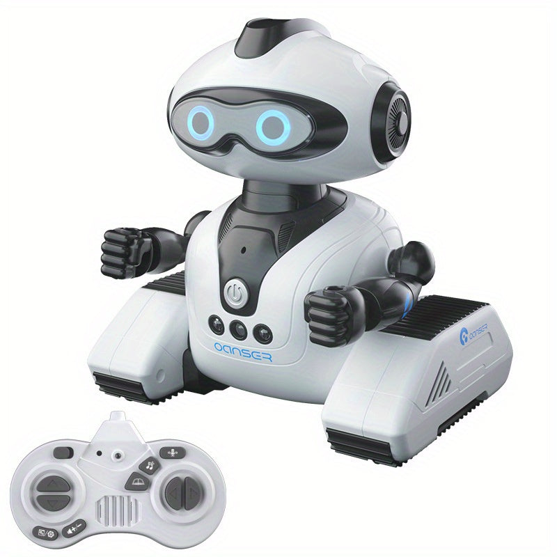 1pc DIY Interactive RC Robot, programmable electric action figure with audio, 360-degree rotation, gesture recognition, USB rechargeable, 2.4GHz wireless, made of ABS material; an