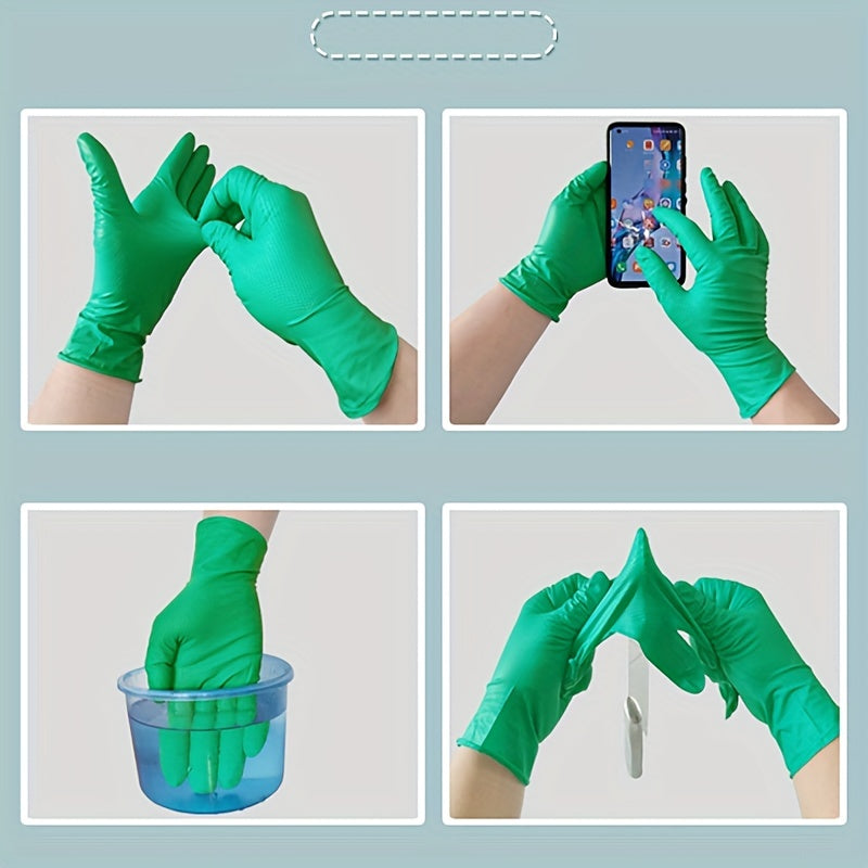 Nitrile Gloves - Available in 10, 20, or 50pcs, these disposable gloves are extra thick, durable, and powder-free. Perfect for housework, dishwashing, hair dyeing, tattoos, car repairs, and more. Waterproof and multipurpose, these gloves are a must-have