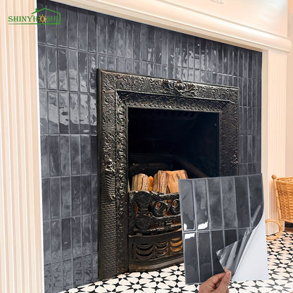 5/10/30pcs 3D self-adhesive wall tiles for kitchen and bathroom, heat-resistant, waterproof, removable, home decoration.