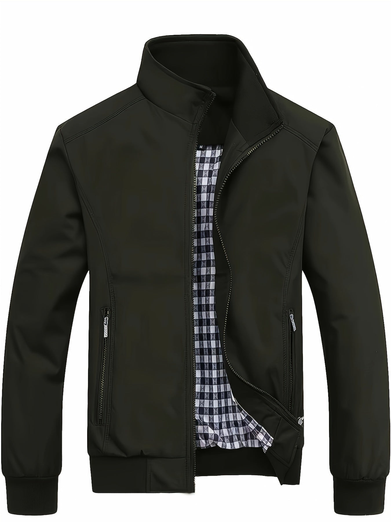 Men's versatile band collar zip-up jacket for outdoor sports and daily life.