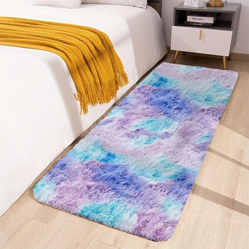 1 piece of Tie-dye Area Rug, a Dry Cleaning Floor Mat, Fluffy Indoor Decorative Carpet, Lovely and Warm Rug, perfect for Bedroom and Living Room as well as a Leisure Area Bedside Accessory.