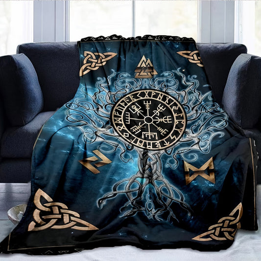 Viking Tree of Life Soft Flannel Throw Blanket is the ultimate cozy addition for your couch, bed, office, or travel adventures. This blanket makes the perfect Christmas or birthday gift and is ideal for all-season decor. Stay warm and stylish with this