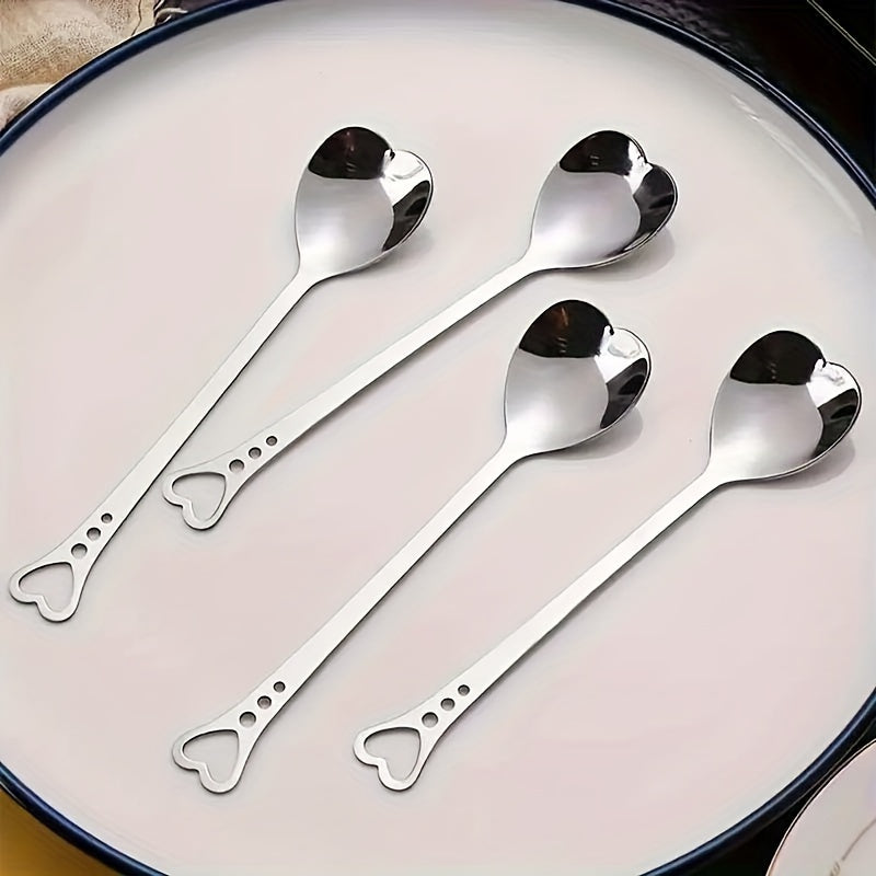 Stainless Steel Heart-Shaped Spoon - Great for Coffee, Desserts & Tea - Perfect Gift for Loved Ones