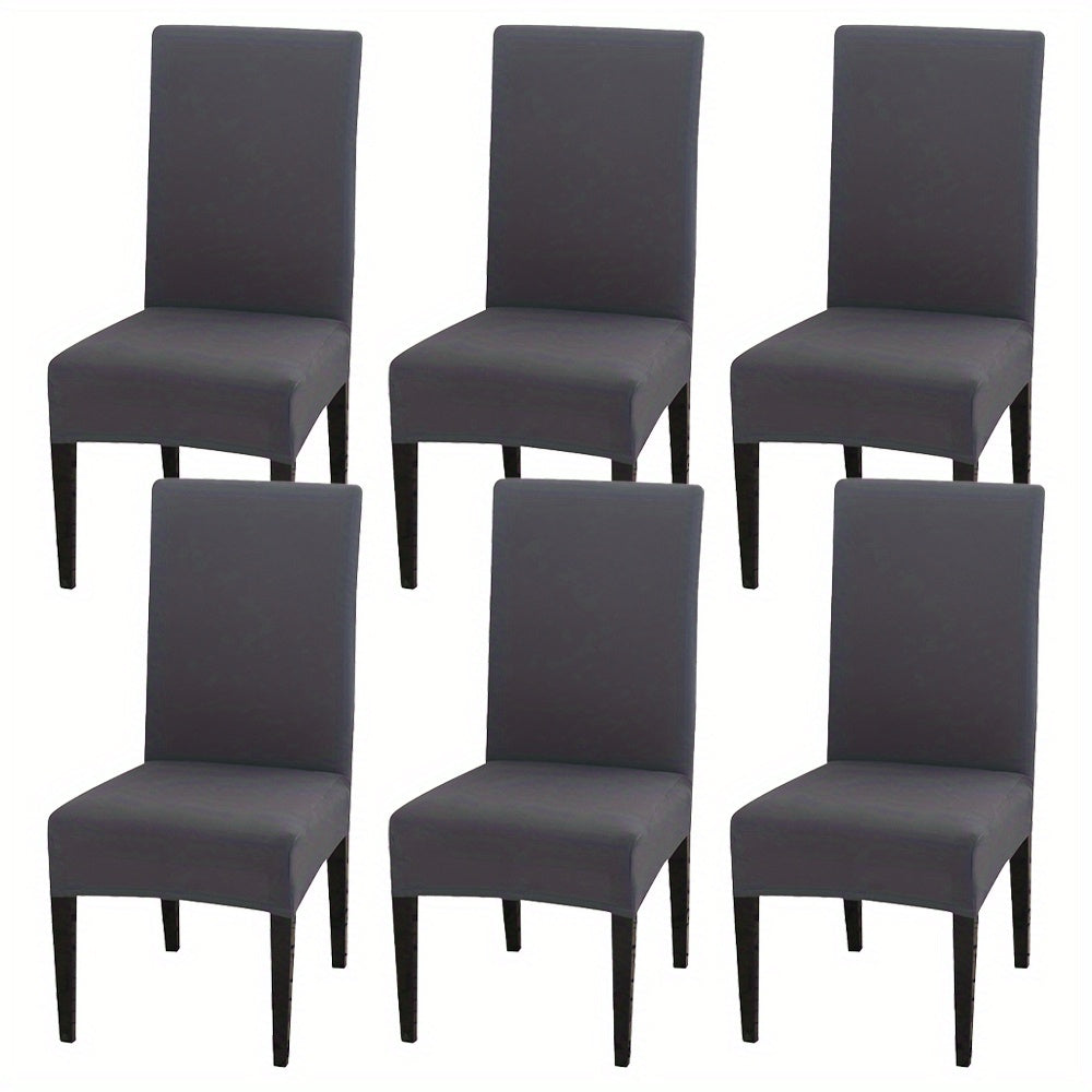 4 pieces or 6 pieces of milk elastic chair slipcovers for home decor in the kitchen, dining room, office, living room, hotel, or for weddings.