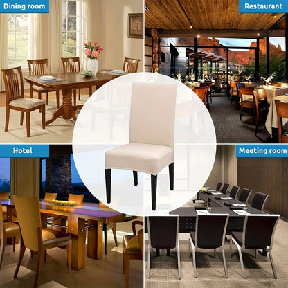 4/6 stretchable dining chair covers - removable, washable seat protector for easy cleaning and decorative style.