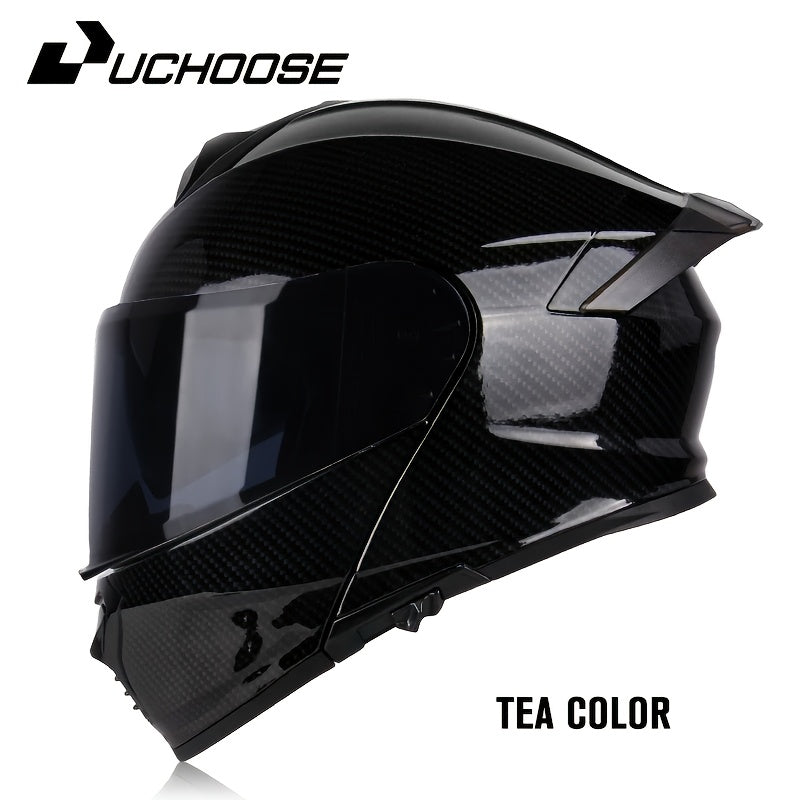 Modern motorcycle helmet with dual visors, detachable face shield, and enhanced safety features in black with red and pink accents. Durable ABS resin construction. Motorcycle safety gear