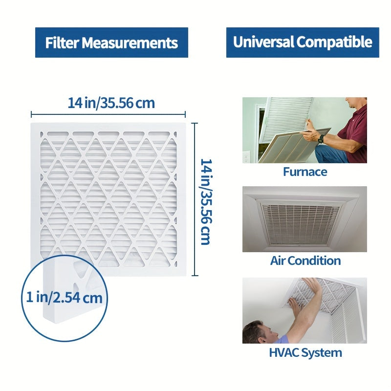 TOPWELL MERV 13 Air Filter with Plastic Frame, 35.56x35.56x2.54 cm - Pack of 9 Filters, includes 9 Filter Replacements, Reusable AC/HVAC Furnace Filters, MPR 1800