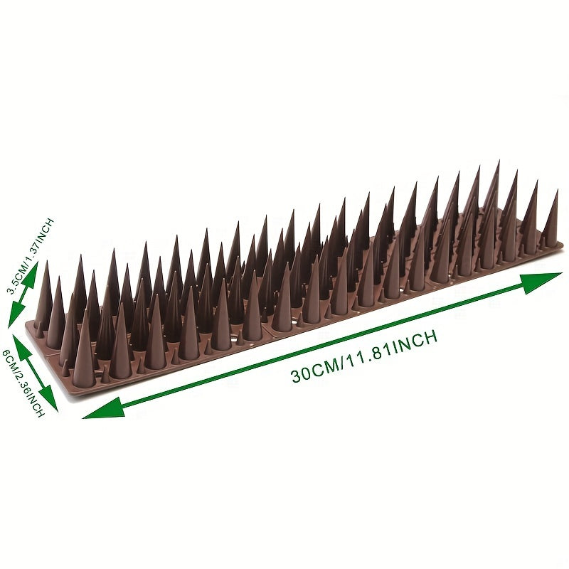 10 packs of 2023 new 298.7cm 4-row bird spikes for windowsills, balconies, flower pots, fences, and walls to deter birds, cats, doves, and thieves.