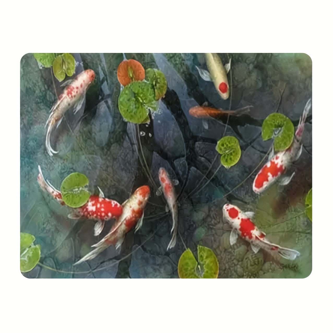 Transform your space with this stunning Koi fish pond design area rug. Made from polyester flannel, this non-slip and washable floor mat is luxuriously soft with a thickness of 1cm. Perfect for the living room, kitchen, or doorway entrance, this