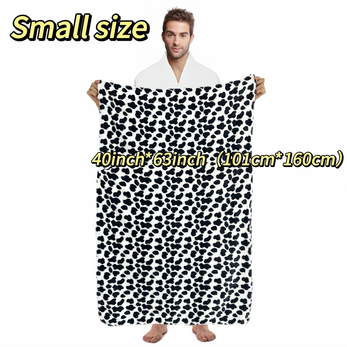 Get cozy with this Cow Printed Flannel Blanket - the perfect gift for a loved one. This double-sided blanket is warm and soft, ideal for snuggling up on the couch, bed, or sofa. It's also great for staying warm while traveling or using as an air