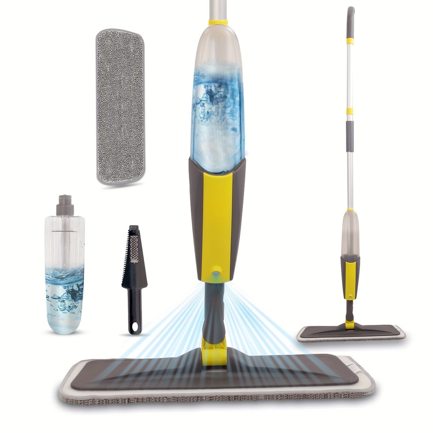 Clean your floors with ease using our Spray Mops. The Microfiber Dust Wood Floor Mop is perfect for removing dirt and grime, while the Wet Spray Mop comes with 1/4 reusable washable pads for convenient cleaning. Ideal for home or commercial use on