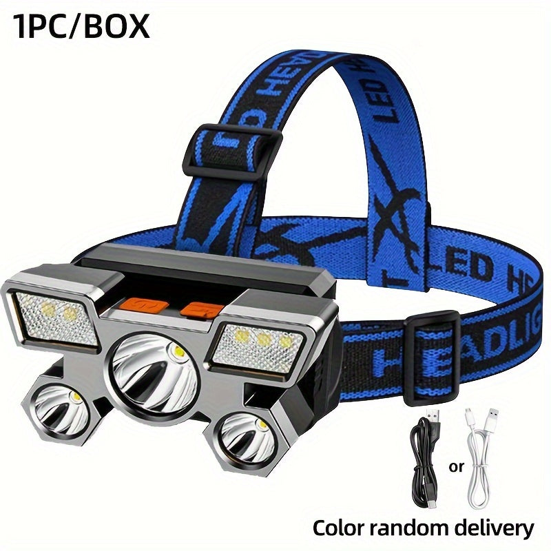 USB Rechargeable LED Headlamp with Multiple Light Modes and Long Runtime.