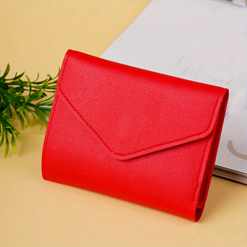 Women's credit card holder with 6 card slots, girl's wallet, fashionable money clip, PU ticket holder, coin purse, lightweight ID holder, snap closure ID holder, and ticket holder.