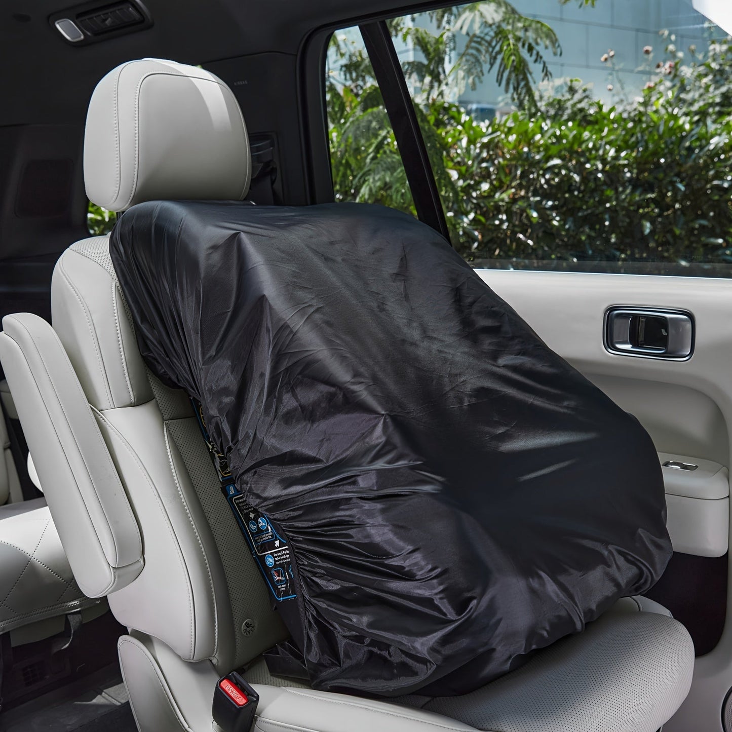 Protect your car seat from sun and heat while traveling with this travel-ready cover. It is waterproof, dustproof, and easy to fit with an elastic band. Perfect for airplane travel, storage, gate check, and use as a car seat travel bag. Keep your car