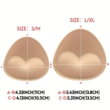 Two pairs of reusable bra insert pads for enhancing the chest invisibly.