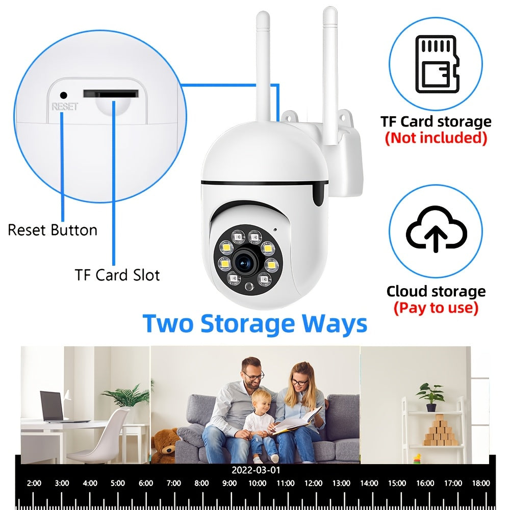 Get two WJG high-definition 1080P WiFi security cameras with wireless capabilities, night vision, two-way audio, pan/tilt/zoom, and motion tracking. Ideal for monitoring indoors or outdoors, perfect for keeping an eye on youngsters and pets.