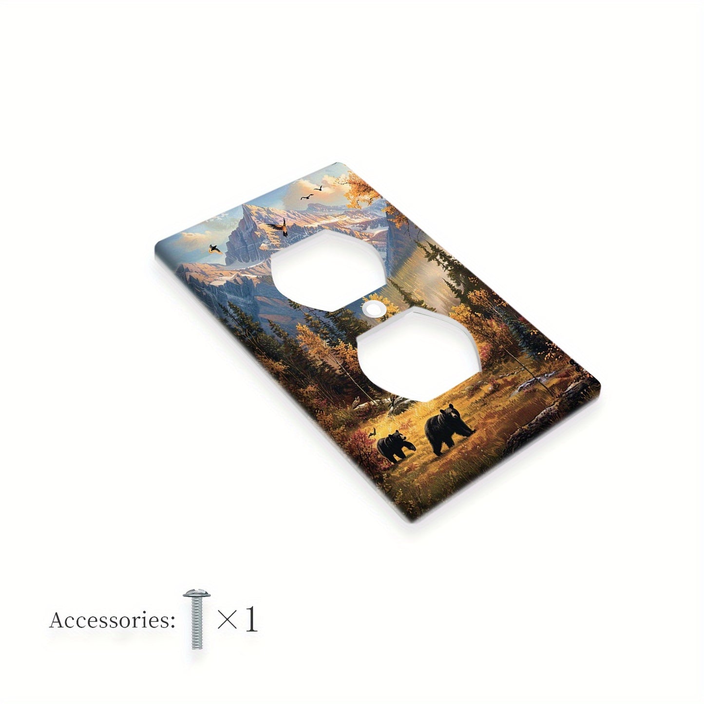 Forest bears themed light switch cover and outlet cover with heat and fade resistance.